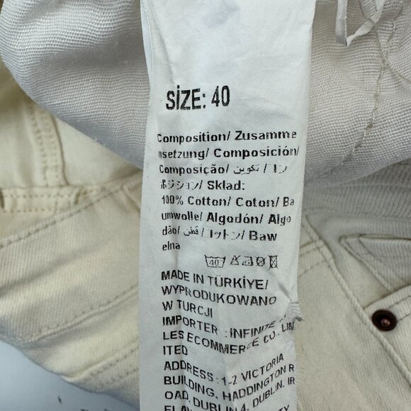 Unbranded Flare Women's' size 40 US size 12 Cream Light Beige Denim Jeans - Picture 3 of 4